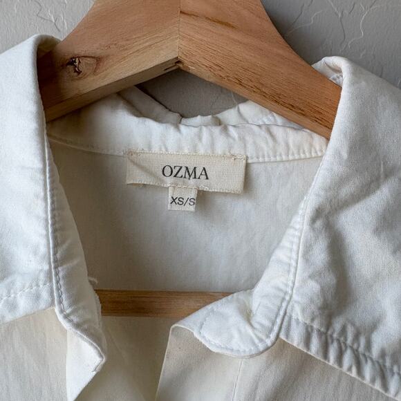 Ozma Dress White Button Down Organic Cotton Helena Long Sleeve Shirt Dress XS/S - Picture 4 of 9